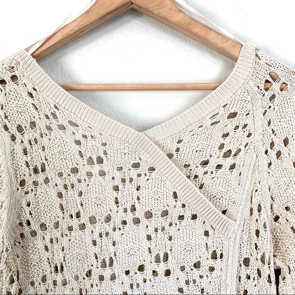 Anthropologie knitted & knotted crochet longsleeve - Picture 6 of 7